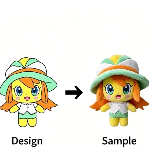 Custom Designed Cartoon Girl Plush Mascot, Precisely Restored From Original Artwork Soft Stuffed Doll for Holiday