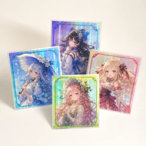 Custom-Designed Holographic Acrylic Square Poster with Anime Signature UV-Printed Collectible Display Souvenir
