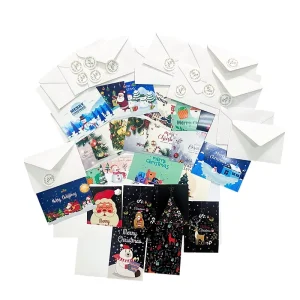 Custom Designs Merry Christmas Christmas Greeting Cards with Envelope Christmas Greeting Cards and Postcard Greeting Cards