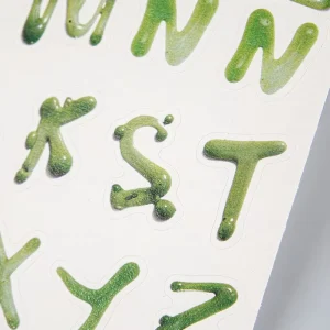 Custom Die-Cut Alphabet Letter Stickers, Simulated 3D Epoxy Gel Effect, Self-Adhesive Labels for Journal, Scrapbook and DIY Decoration