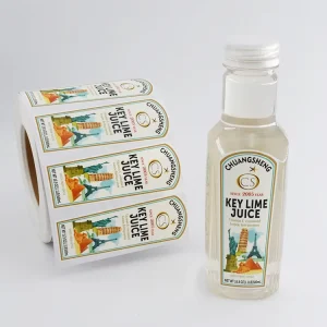 Custom Die Cut Juice Bottle Labels Durable Transparent Plastic Bottle Labels