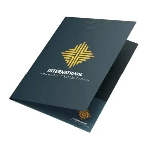 Custom Digital Offset & UV Printed A3 Presentation Pocket Business Brochure Folders Cardboard Kraft Paperboard Embossed Gold