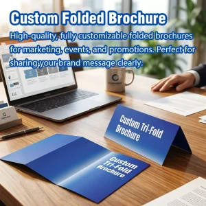 Custom Digital Printed Folded Brochure Film Lamination Custom Logo Graphic Design Tri Fold Bi Fold Flyers Fancy Paper for