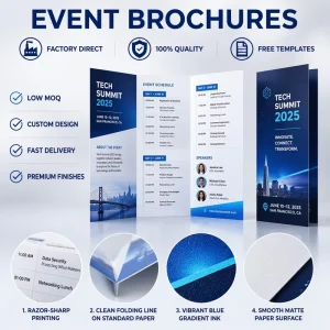 Custom Digital Printing Service Commercial Advertising Flyer Color Print Brochure for Business