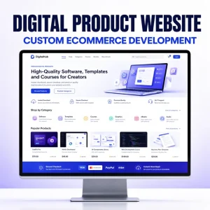 Custom Digital Product Website Design and Development with Digital Catalog Secure Checkout and File Delivery