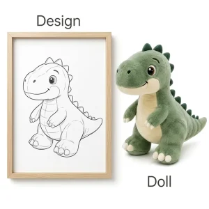 Custom Dinosaur Plush Toy Soft Stuffed Animal for Kids Cute Cartoon Fluffy Gift Holiday Home Decor Low MOQ ODM OEM Polyester