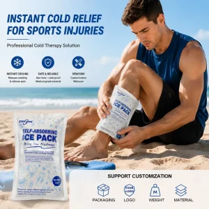 Custom Disposable Ice Bag Self Absorbing Water Ice Cold Packs