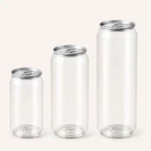 Custom Disposable PET Can With Aluminum Lid Dessert Soda Bubble Tea 330ml 500ml Clear Pull Ring Plastic Cans Bottles