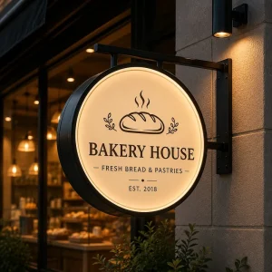 Custom Double Sided LED Blade Sign Acrylic Light Box Wall Mounted Projecting Sign for Shop Restaurant Business