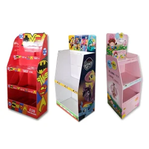 Custom Double Sided Light Duty Durable Economical Eco Friendly L Shape Cardboard Display Stands Racks Supermarket
