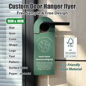 Custom Double-Sided Printing Door Hanger Flyers Do Not Disturb Sign Tag Paper Card for Hotel