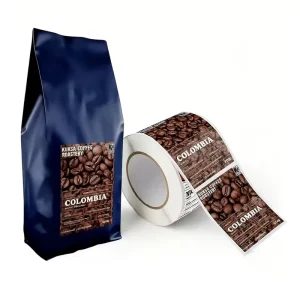 Custom Durable Eco-Friendly Adhesive Coffee Bag Labels Waterproof Roasted Coffee Packaging Stickers Personalized Logo Labels