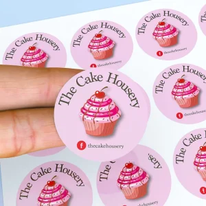 Custom Durable Eco Friendly Bakery Logo Adhesive Stickers Food Labels Personalized Packaging Stickers for Cake Box Dessert