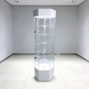 Custom Eco Friendly Acrylic Electric Turntable Rotating Display Stand with LED Light for Museum Exhibits and Commercial Use