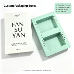 Custom Eco Friendly Biodegradable Folder Box with Paperboard Tray and Instant Coffee Packaging for Sachet Packaging