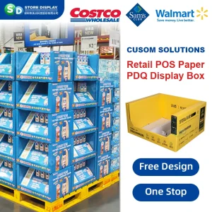 Custom Eco Friendly Cardboard Floor PDQ Trays Pallet Display POS Full Pallet Skirts Display for Supermarket Retail Club Store
