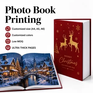 Custom Eco-Friendly Luxury Picture Magazine Book Shelf Decor Coffee Table Photo Album Sewing Bound Flexography Printing
