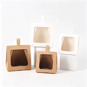Custom Eco Friendly Paper Box with PVC Window and Handle for Gift Packaging and Exhibition Display