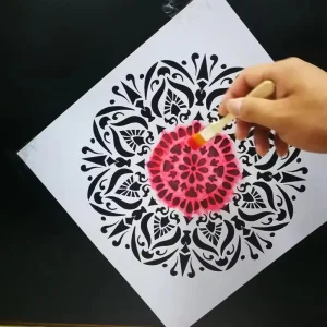 Custom Eco-friendly Mandala Stencil PET Plastic Bohemian Floral Template Reusable Washable Custom Color for Wall Wood Fabric DIY