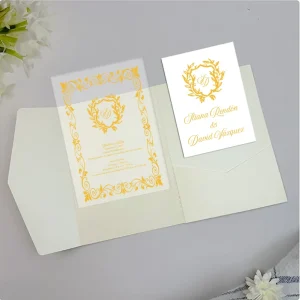 Custom Elegant Acrylic Wedding Invitation Greeting Wedding Card Festival Letter Paper Three dimensional Invitation