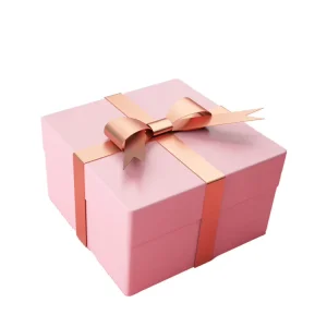 Custom Elegant Pink Magnetic Gift Packaging Box with Ribbon Gift Bag for Valentine’s Day Exclusive Paper Box Design