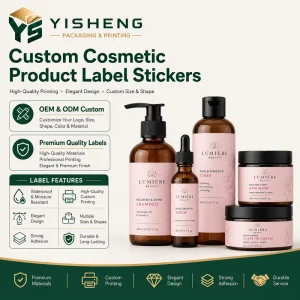 Custom Elegant Vinyl Cosmetic Product Printed Logo Label Stickers with Custom Design for Beauty Brands