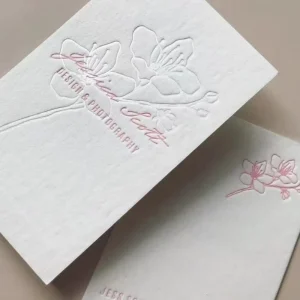 Custom Embossed Business Cards For Small Businesses Letterpress Cotton Cardstock Embossed Fast Design Service
