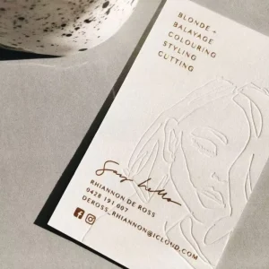 Custom Embossed Business Cards for Small Businesses Cotton Cardstock Digital Printing Fast Design Service