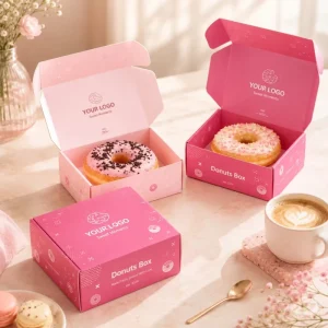 Custom Embossed Donut Cookie Rigid Paper Box Magnetic Closure Biodegradable Catering Bakery Food Packaging For Cake