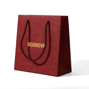 Custom Embossed Logo Printed Recyclable Luxury Art Paperboard Tote Bags Thickened Handles for Cosmetics Clothing Stores