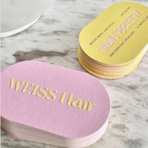 Custom Embossed Textured Cotton Paper Business Cards Deboss Logo Hair Salon Beauty Visiting Cards Custom Brand Name Printing