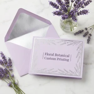 Custom Embossed Thank You Note Cards with Gold Foil Finish Matching Envelopes Wedding Business