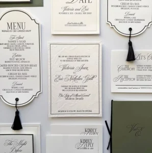 Custom Embossed Wedding Invitation Suite Fast Delivery for B2B