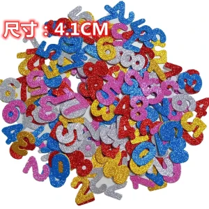 Custom Embroidered Felt Iron On Alphabet Sponges Colorful Layout Gold Dust Letter Classroom Decorative Stickers