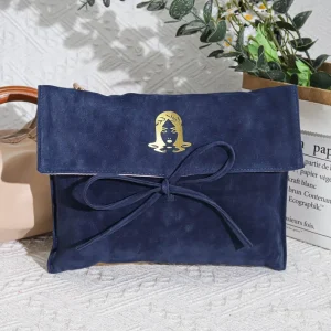 Custom Embroidery Velvet Envelope Pouch For Thanks Invitation Letter Luxury Jewelry Makeup Wallet Packing Dust Velvet Bag