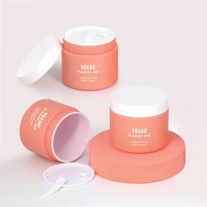 Custom Empty PET Plastic Double Wall Body Butter Container Cosmetic Cream Jars With Lids 50g 100g 200g 250g 500g