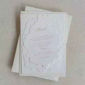 Custom European Wedding Invitation Card 3D Embossed Kraft Paper Wedding Ceremony Invite