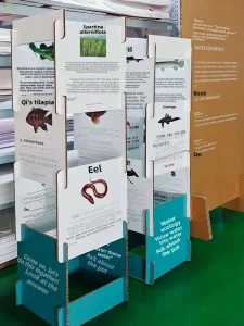 Custom Exhibition Vertical Corrugated Honeycomb Cardboard Display Panels Double sided Free Printing Advertising Boards