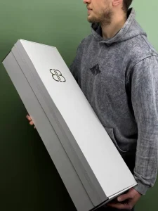 Custom Extra-Large Corrugated Cardboard Flower Delivery Boxes with Tear-Off Tape and Logo Printing, 31.5 x 9.8 x 6.3 Inch