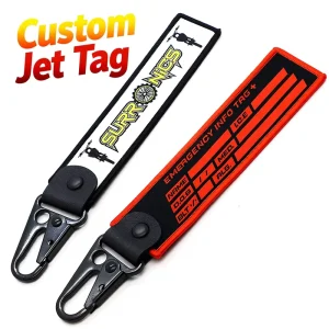 Custom Fabric Luggage Tag with Leather Tip Travel Keychain for Airlines & Gifts Jet Tags Flight Tags