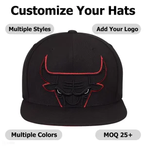 Custom Flat Brim Hats 3D Embroidered Printed Logo Hat Unisex Cap Multiple Colors Snapback Gorras