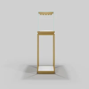 Custom Floor Standing Luxury Modern Jewelry Store Counter Luxury Glass Display Showcase LED Light Waterproof Wood Frame Cabinet