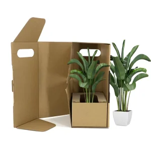 Custom Floral Packaging Boxes Christmas Cardboard Tree Flower Packaging Kraft Live Plant Shipping Box