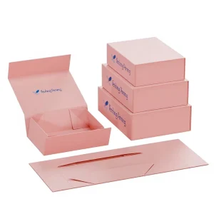 Custom Foldable Book Style Gift Packaging Box with Magnetic Closure Art Paper Matt Lamination Embossing Logo Printing
