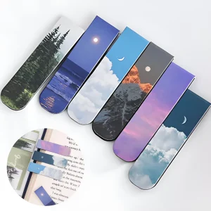 Custom Foldable Paper Magnetic Bookmarks with Exquisite Patterns Full color Printed Gift Bookmarks