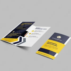 Custom Folded Logo Printing Flyer & Leaflet Glossy/Matte Film Coated Paper Cardboard Kraft Options for Business (Custom Size)