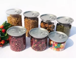 Custom Food Grade PET Jar 300ml 350ml 400ml 450ml 500ml 550ml PET Can Pop Can With Easy Open Aluminum Lid