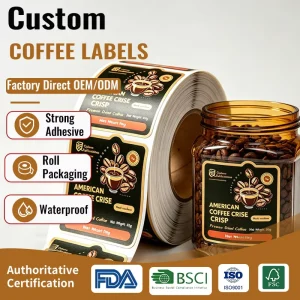 Custom Food and Coffee Packaging Labels Printing Nut Snack Outer Box Stickers Dried Fruit Glass Jar Adhesive Custom Labels