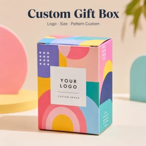 Custom Full Color Geometric Print Folding Paper Gift Boxes with Logo OEM