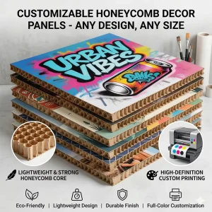 Custom Full Color Printed PP Honeycomb Sheet Polypropylene Honeycomb Board for Advertising Display Props Promotional Signs